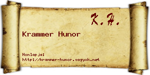 Krammer Hunor névjegykártya